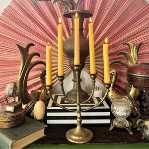 Vintage brass candelabra for 5 taper candles